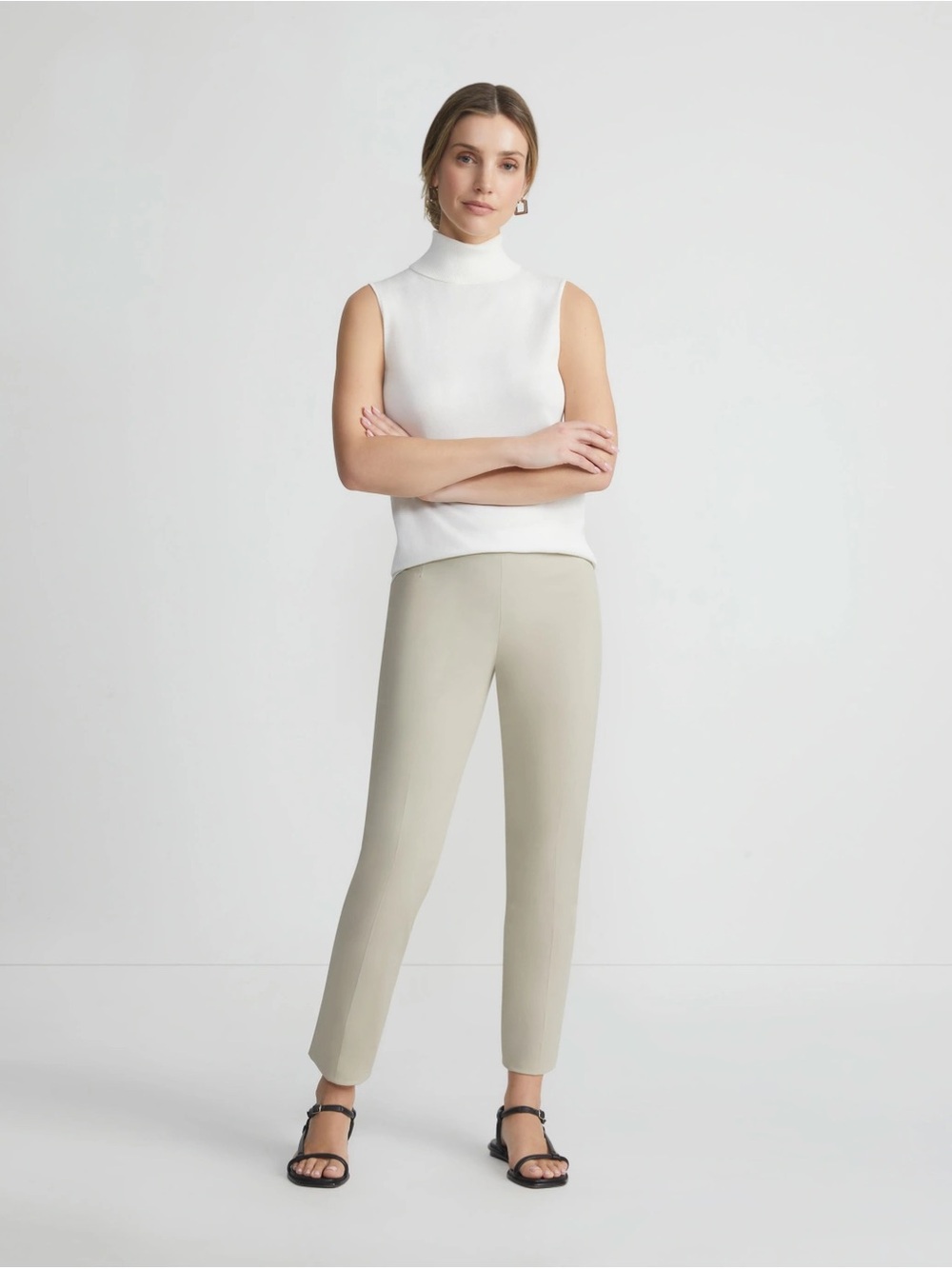 Lafayette 148 New York Stanton Pants Slim Leg Ankle Khaki Pants Size 12